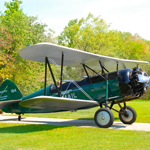 Green vintage airplane
